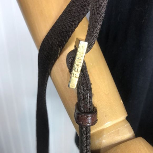 FENDI Zucca Canvas & Leather Crossbody Messenger Shoulder Bag Large Size Vintage - Picture 7 of 17